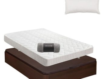 Pack Canapé de madera Wengué + Colchón PRO Nature + Almohada Fibra de REGALO