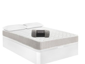 Pack Canapé de madera Blanco + Colchón PRO Nature + Almohada Fibra de REGALO