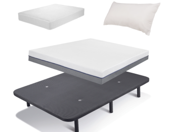 Pack Colchón ViscoPLUS + Base tapizada y Almohada de REGALO